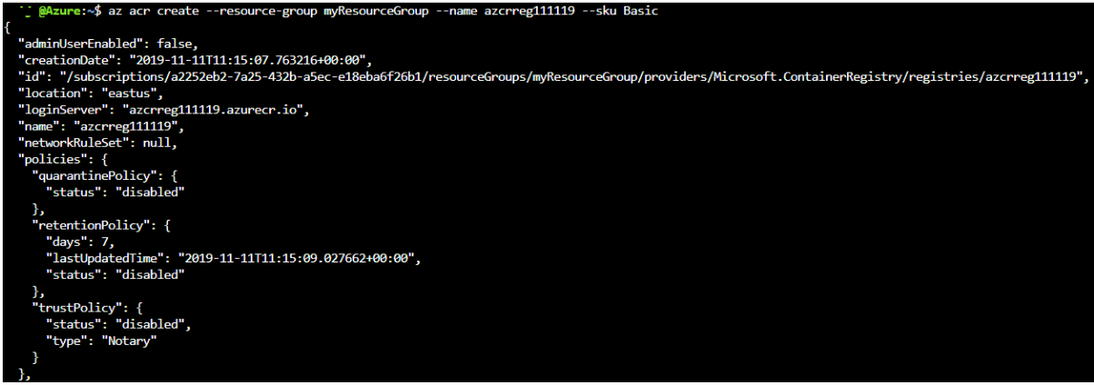 Deploy and use- create azure container registry2
