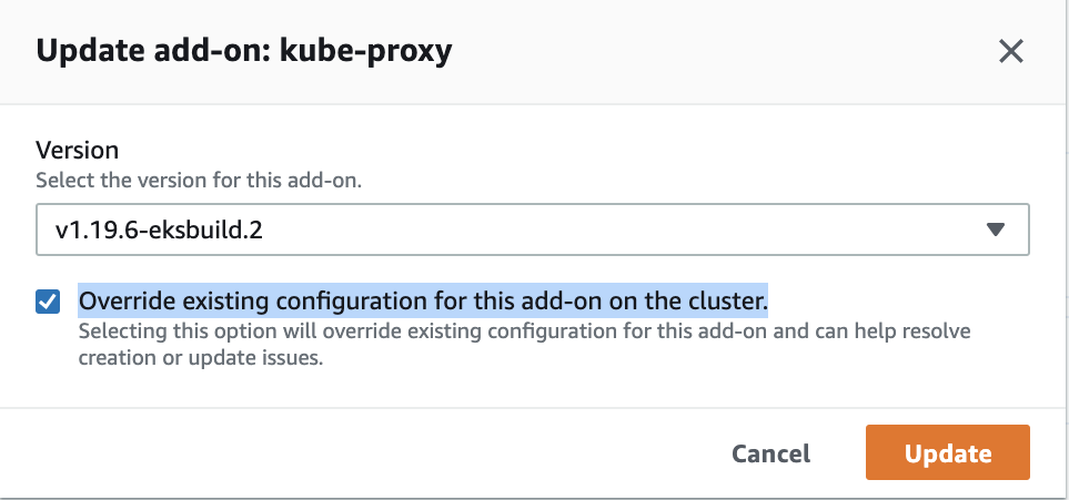 Update Kubeproxy